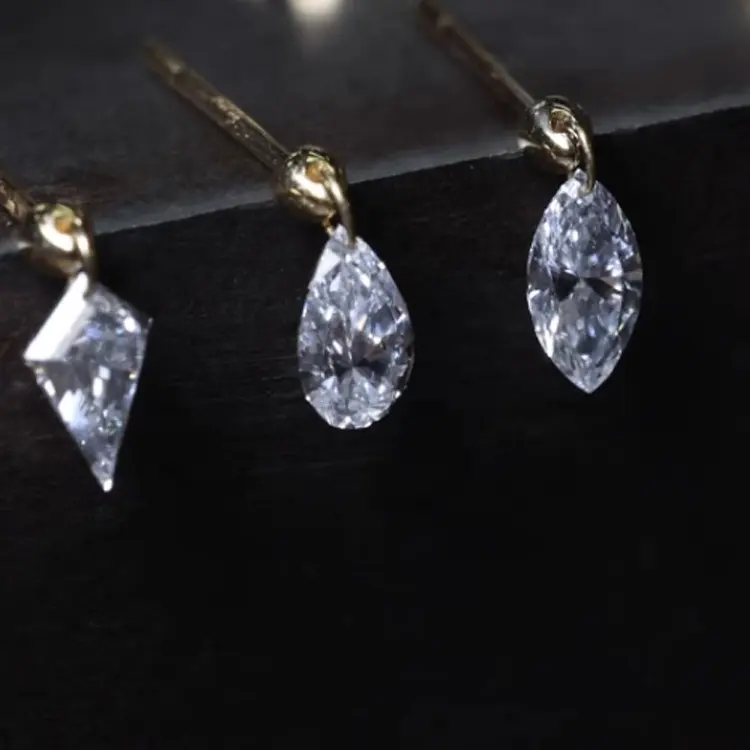 Brincos de joias da moda para implantes, brincos de cartilagem em forma de hélice, joias piercing com diamantes em ouro 18K