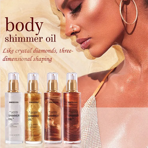 Etiqueta privada Vegan Body Glitter <span class=keywords><strong>Highlighter</strong></span> <span class=keywords><strong>Iluminador</strong></span> Bronceador líquido Body Glow Oil Body Shimmer con ingredientes minerales - Product Image 1