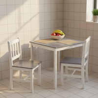 Ensemble de salle à manger moderne en bois massif blanc, table carrée et chaises, du fabricant chinois d'origine – Nouveauté !