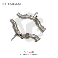 ING SUS 304 tuyau de descente d'échappement pour Ferrari F8 Spider F142MFL 2019 + 3.9T V8 Auto Tuning tuyaux du système d'échappement