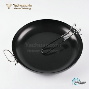 <b>Nonstick</b> Carbon Steel Frying Pan With Folding Handle Minimalist Design For Gas And Induction Cooker - Product Image 4