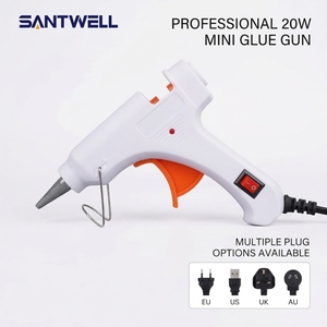 20W <b>Mini</b> Hot Melt Glue <b>Gun</b> 7mm Metal Handheld Gluer with US EU UK AU Plug for DIY Craft Repair - Product Image 1