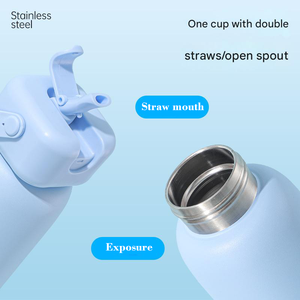 Bouteille d'eau de sport en acier inoxydable de 24 <span class=keywords><strong>oz</strong></span> avec logo personnalisé, lavable au lave-vaisselle, isolée sous vide, avec bec verseur <span class=keywords><strong>2</strong></span> en <span class=keywords><strong>1</strong></span>, pour la salle de sport, la randonnée, le bureau, cadeau - Product Image 3