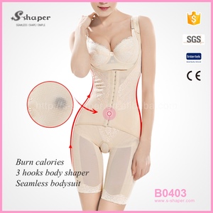 S-SHAPER Women's Full Body Corset Breathable Nylon Spandex Knitted Body Shaper <strong>Lace</strong> Slimming Tummy <strong>Shapewear</strong> - Product Image 3