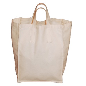Wholesale Recyclable Shopping 100% Pure Cotton Gots Certificate Gift Canvas Double <b>String</b> Fashion Design Beach Cotton Tote <b>Bags</b> - Product Image 2