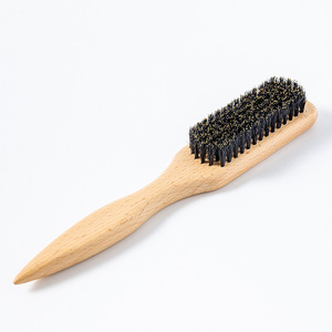 Peignes solides transfrontaliers en bois de hêtre pour hommes Brosse de nettoyage Pompadour pour la <span class=keywords><strong>coupe</strong></span> de cheveux Brosse à barbe et moustache Peigne en stock - Product Image 4