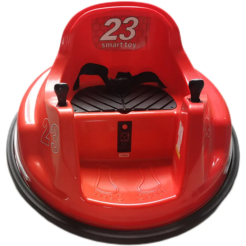 Coche de carreras de juguete eléctrico para niños, vehículo de parachoques con Control remoto, luces LED y giro de 360 grados, 6V