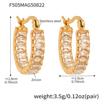 Boucles d'oreilles HECATE en zircone scintillante, acier inoxydable plaqué or véritable 18 carats, luxe léger, magnifiques boucles d'oreilles pour femmes