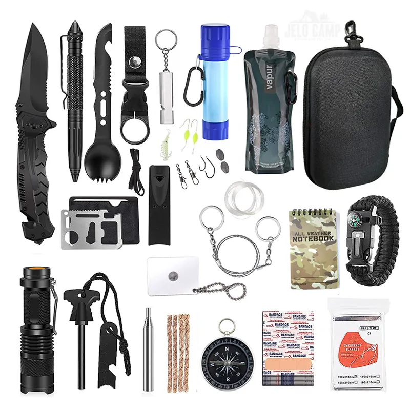 Professional 55 in 1 Camping Essential Emergency Survival Gear SOS Adventure Tactical Tools Gifts Hiking Filter Survival Kits