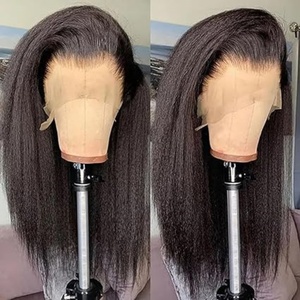 Gran oferta 13x4 encaje frontal 13x6 Cierre de encaje Ultra felpa vietnamita Yaki textura rizado Peluca de cabello humano para mujeres 250% densidad HD - Product Image 4