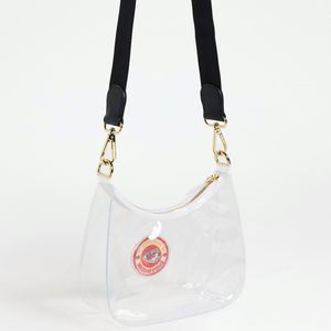 Custom Women PVC <b>Clear</b> Crossbody <b>Bag</b> Zipper Polished Gold Hardware Waterproof Personalized Patch Stadium Approved Summer Autumn - Product Image 3