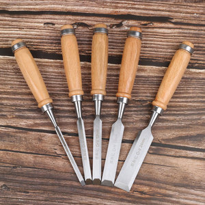 Ensemble de 4 ciseaux à bois en fonte avec manche en bois de 240 mm, comprenant un ciseau demi-rond, OEM - Product Image 5