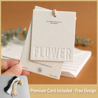 Étiquette de vêtement en papier personnalisable OEM, écologique, imprimée à l'or, avec marqueur en relief crème sur toile de lin épaisse pour chaussures