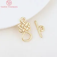 Bracelet en laiton couleur or 24 carats de haute qualité, avec fermoirs à bascule chinois et fermoirs de connexion, accessoires pour la fabrication DIY, vente en gros
