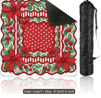 Tapis de Mahjong New Jersey Thème Noël Antidérapant Absorbant Résistant aux Taches Facile à Nettoyer