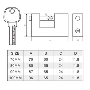 Candado Rectangular de Hierro de Alta Calidad, Impermeable, con Recubrimiento de Acero Blindado, Diseño de Media Caja, Multiusos, para Seguridad en Exteriores - Product Image 6