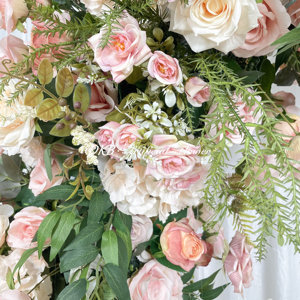 DKB Arch167 arc rond rose rose et vert arc de fleur de soie arc de mariage toile de fond pour la décoration de fête de mariage - Product Image 6