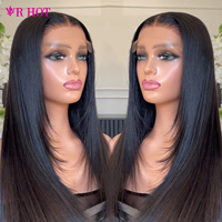 Perruques brésiliennes lisses en cheveux humains de qualité supérieure, couleur marron ombré, coupées en couches, avec fermeture en dentelle 4x4, pour femmes noires, vente en gros