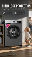 Lave-linge portable domestique entièrement automatique à chargement par le haut, 10 kg, écoénergétique, intelligent, léger, avec écran tactile et cuve en acier inoxydable