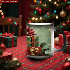 Taza Mágica de Cerámica Negra Esmerilada de 11 oz con Diseño Revelable por Calor para Fiestas - Product Image 1