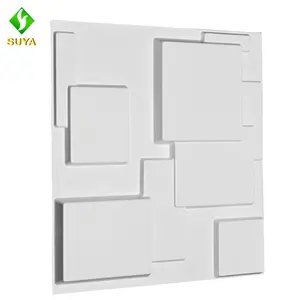 매트 백색 PVC 3D 벽면 주거와 상업적인 실내 장식을 위한 기하학적인 직사각형 교차점 덮개,