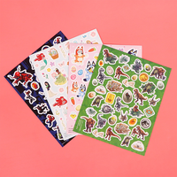 Feuilles d'autocollants personnalisés imperméables pour agenda, découpés à la forme, décoratifs, animaux adorables, colorés, découpés à la matrice