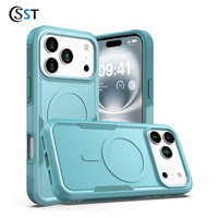 Étui de téléphone magnétique robuste 2-en-1 hybride antichoc en TPU et PC – Coque de protection durable pour iPhone 17 18 Pro Max