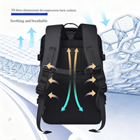 Sac à dos antivol extensible de 17 pouces, imperméable, avec fermeture éclair, port USB, ceinture à coussin d'air, 20-39L, pour ordinateur portable et téléphone portable, doublure en polyester