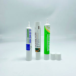 Tube de crème pour les yeux en PE de 25 ml, nouvel article, pour usage cosmétique, avec bouchon massant, impression offset brillante, pour les soins de la peau sous les yeux - Product Image 1