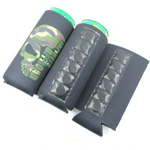 Printed Waterproof Slim Stubbie Holder 12 oz Solid Color Neoprene Can Magnet Stubby Cooler Beer Coozies with 6pcs Magnets - Product Image 4