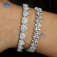 En stock, bracelet pour homme, bijoux de rappeur, diamant moissanite VVS, bracelet en argent 925, chaîne cubaine, bracelets pour femmes