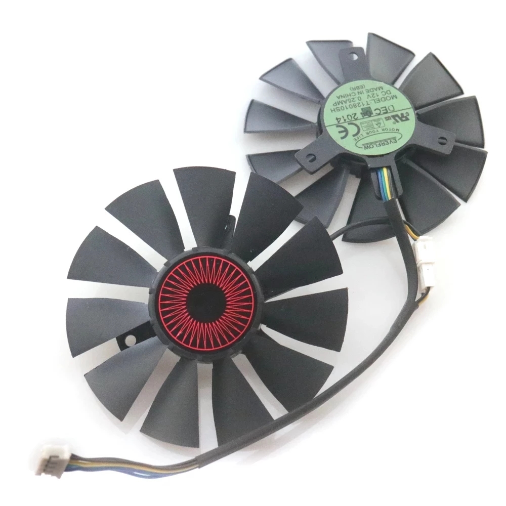 T128010SH FD7010H12S 12V 0.35A 75 мм вентилятор для ASUS STRIX GTX 1060 1050ti GTX1050 960 950 R9 370 RX560 видеокарта вентилятор охлаждения