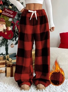 Pantalon large décontracté imprimé à lacets pour femme, collection automne/hiver, en stock, pantalon long chaud et doux pour femme. - Product Image 2