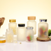 Bouteille de capsule en verre mat personnalisée de 60ml 80ml 100ml 120ml 150ml 200ml Bouteille d'emballage de conteneur de supplément de vitamine en verre dépoli