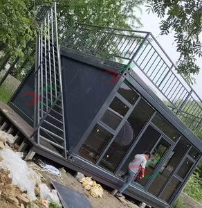 Bureau <span class=keywords><strong>de</strong></span> construction préfabriqué Module <span class=keywords><strong>de</strong></span> luxe Maison Terrasse Verre Soleil Brillant Bâtiment <span class=keywords><strong>Bungalow</strong></span> Paquet plat Conteneur Maison à vendre - Product Image 3