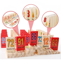 Jeu de dominos en bois personnalisé OEM DOM pour la pratique arithmétique et les opérations numériques, idéal pour les enfants, les adultes et les soirées en famille