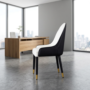 Chaise de bureau orange en similicuir, chaise de loisirs pour café, chaise d'invité pour usage commercial - Product Image 1
