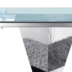 <span class=keywords><strong>Table</strong></span> à manger extensible <span class=keywords><strong>avec</strong></span> plateau en verre transparent de 12 mm d'épaisseur, pieds en métal, <span class=keywords><strong>table</strong></span> multifonctionnelle pour la maison et le bureau - Product Image 5