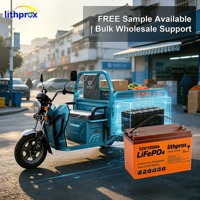 Batterie électrique pour tricycle 12V150AH 1.8KWh LiFePO4 à cellules prismatiques, charge équilibrée, haute efficacité pour fauteuil roulant électrique