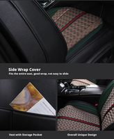 Housse de siège de voiture en PVC avec impression monogramme de luxe, ensemble complet, motif vintage tendance avec coussins pour SUV et berline