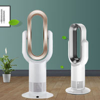 Ventilateur sur pied sans pales de style moderne, chauffage et refroidissement 2-en-1, ventilateur tour intelligent pour chambre et bureau, toutes saisons