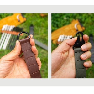 Organisateur de rangement à 8 trous en cuir PU pour piquets de tente avec mousqueton pour accessoires de camping en extérieur - Product Image 5