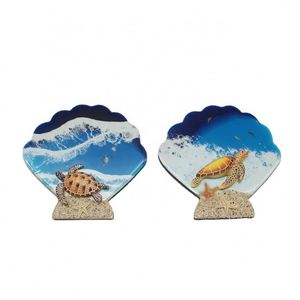 Recuerdos Personalizados de Playa, Imán para Refrigerador con Diseño de Olas Azules del Mar, Resina Epoxi MDF, Arte Oceánico - Product Image 2