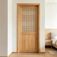 Porte intérieure en bois massif de pin, style chinois, avec grille, classique, pour décoration d'hôtel