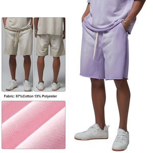 Pantalones cortos de hombre lavados con ácido de gran tamaño lisos de algodón pesado de verano de alta calidad - Product Image 3