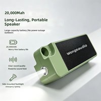Altavoz Inalámbrico Portátil de Alta Fidelidad de 15 W, Sonido de Alta Calidad, Larga Duración, Subwoofer Impermeable con Linterna LED y Banco de Energía para Exteriores