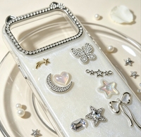 Coque de luxe 3D Papillon Lune avec Oreilles de Chat Scintillantes pour iPhone 18 17 16 15 14 - Étui Brillant et Adorable