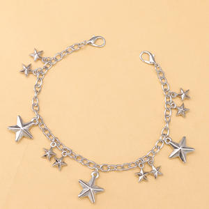 Star Pendant <b>Chain</b> Shoe <b>Chain</b> For <b>Boots</b> Unisex Zinc Alloy Accessory With Five Pointed Stars Pattern - Product Image 2