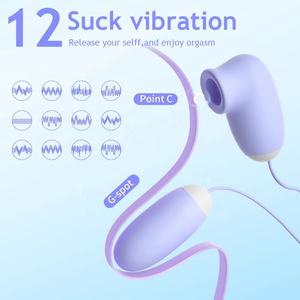 Vibrador de Doble Cabeza con 12 Velocidades, Vibrador de Bolas con Succión, Tapón Anal, Juguetes Sexuales para Adultos para Parejas, Hombres y Mujeres - Product Image 3