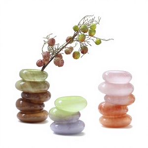 Vase en verre dégradé <span class=keywords><strong>couleur</strong></span> bonbon, style INS nordique, luxe léger, créatif, pour fleurs fraîches, décoration de bureau, forme de <span class=keywords><strong>chenille</strong></span> - Product Image 1